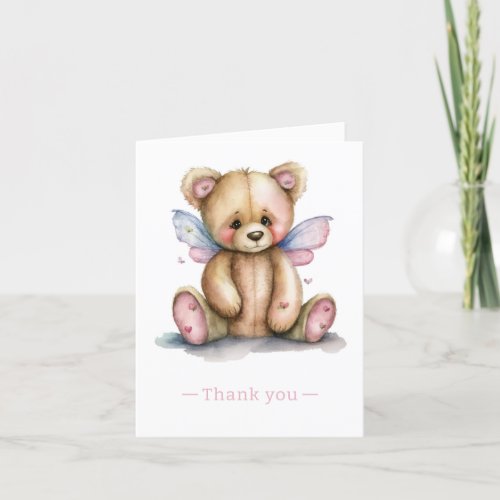 Teddy Bear with Wings  Thank You Card