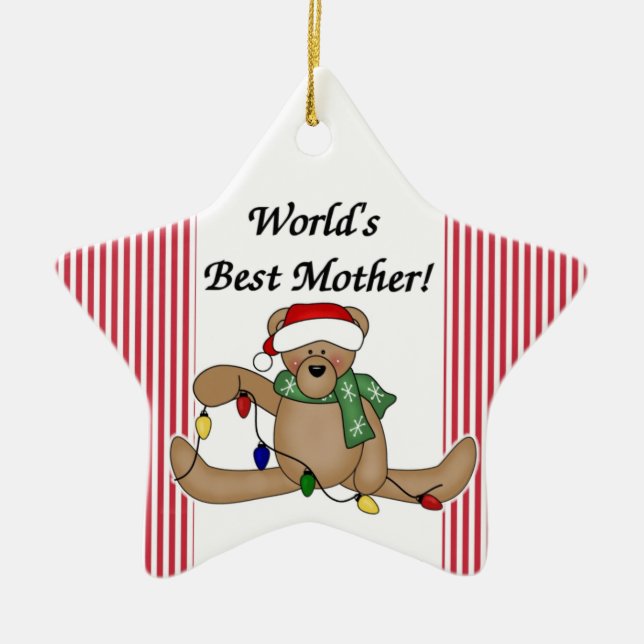 Teddy Bear World's Best Mother Ornament (Front)
