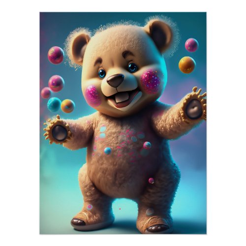 Teddy bearJuggling poster