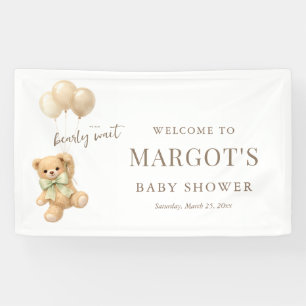 Teddy Bearly Wait Baby Shower Welcome Banner