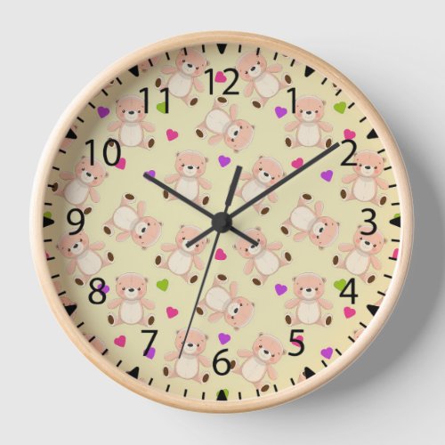 Teddy Bears 2 Large Clock