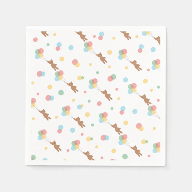 Teddy Bears and Balloons Napkins (Front)