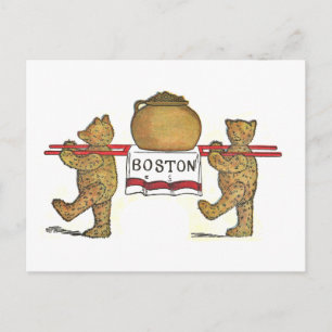 Teddy Bears and Boston Bean Pot Postcard