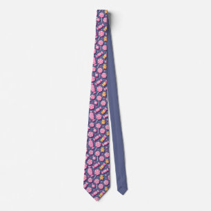 Teddy bears and candy pattern neck tie