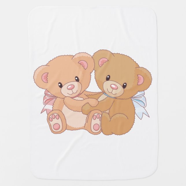 Teddy Bears Baby Blanket (Front)