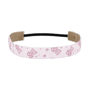 Teddy bears background Pink Athletic Headband