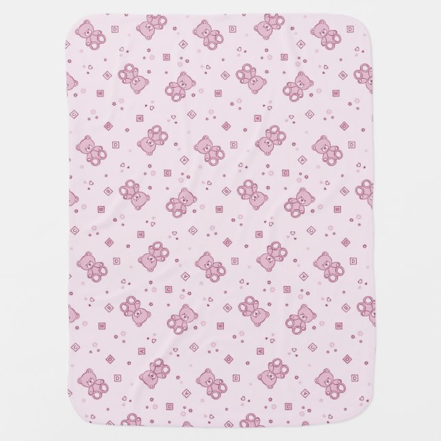Teddy bears background Pink Baby Blanket (Front)