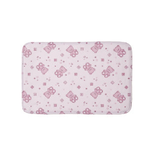 Teddy bears background Pink Bathroom Mat