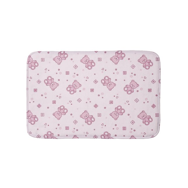 Teddy bears background Pink Bathroom Mat (Front)