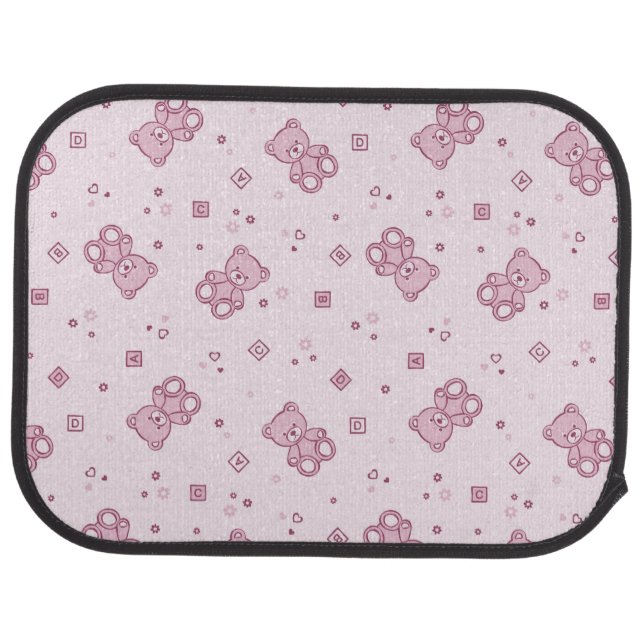 Teddy bears background Pink Car Floor Mat (Rear)