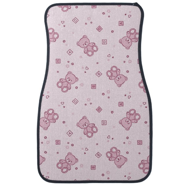 Teddy bears background Pink Car Mat (Front)