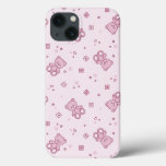 Teddy bears background Pink iPhone 13 Case