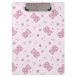 Teddy bears background Pink Clipboard