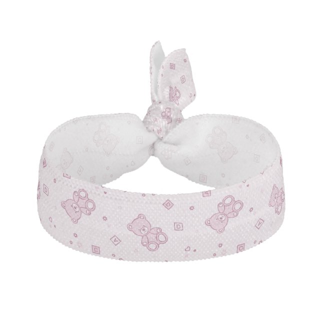 Teddy bears background Pink Elastic Hair Tie (Front)