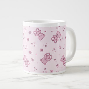 Teddy bears background Pink Giant Coffee Mug