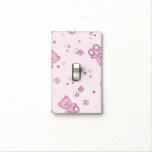 Teddy bears background Pink Light Switch Cover