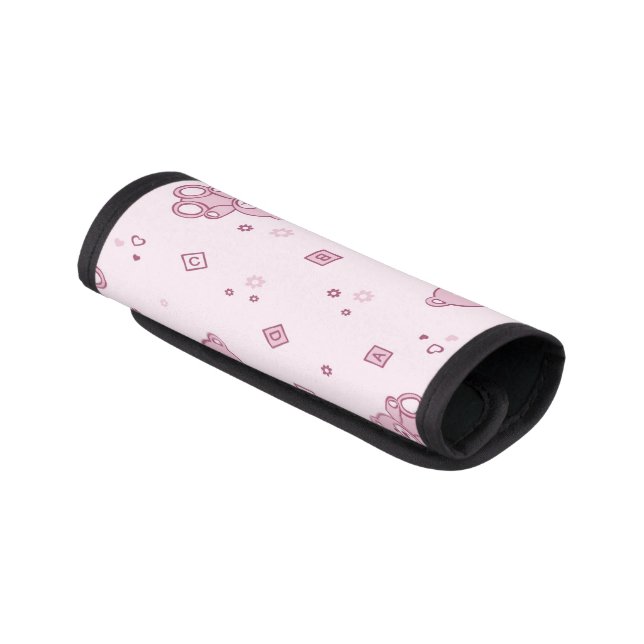 Teddy bears background Pink Luggage Handle Wrap (Angled)