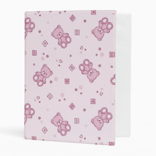 Teddy bears background Pink Mini Binder