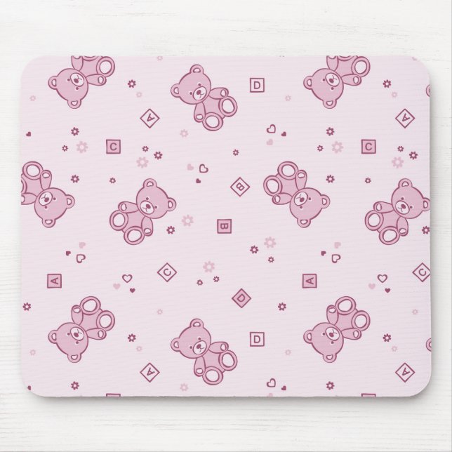 Teddy bears background Pink Mouse Pad (Front)