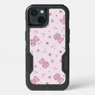 Teddy bears background Pink iPhone 13 Case