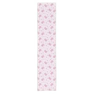 Teddy bears background Pink Short Table Runner