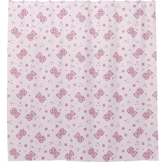 Teddy bears background Pink Shower Curtain (Front)