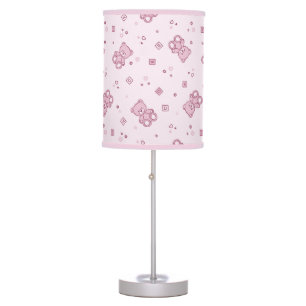 Teddy bears background Pink Table Lamp