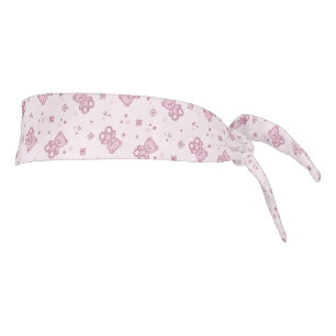 Teddy bears background Pink Tie Headband
