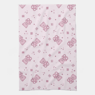 Teddy bears background Pink Towel