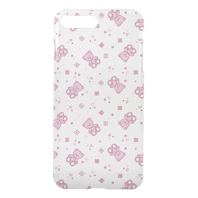 Teddy bears background Pink Uncommon iPhone Case (Back)