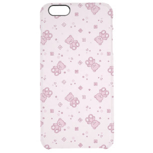Teddy bears background Pink Clear iPhone 6 Plus Case
