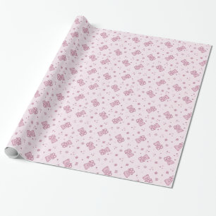 Teddy bears background Pink Wrapping Paper