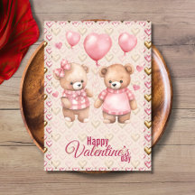 Teddy Bears Balloons Happy Valentines Day