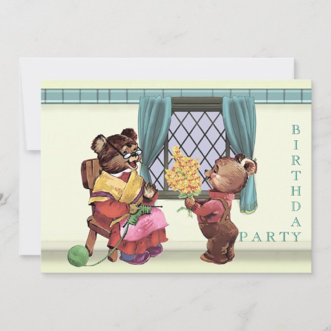 Teddy Bear's Birthday Party Invitation (Front)