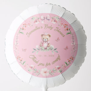 Teddy Bears & Butterflies Honoring Mom & Baby Girl Balloon