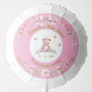 Teddy Bears & Butterflies Honoring Mom & Baby Girl Balloon