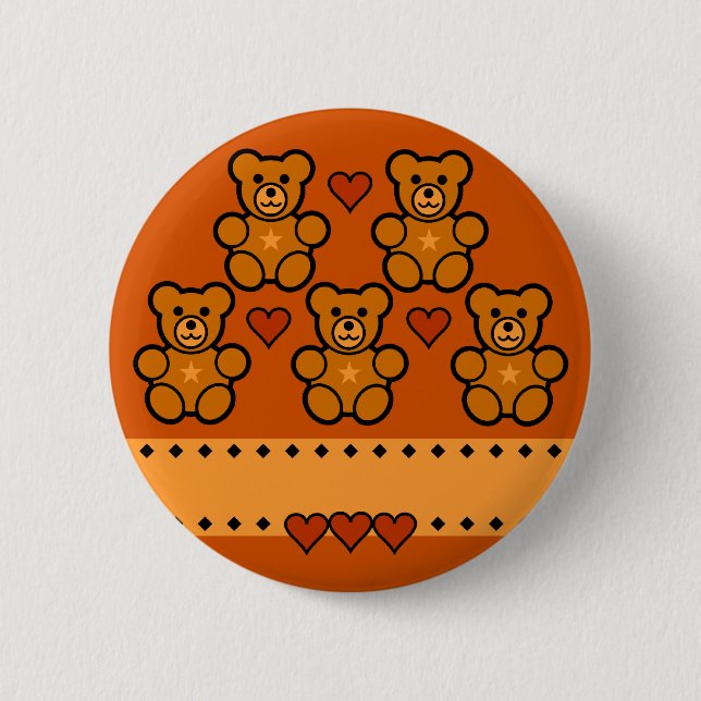 Teddy Bears button, customize Button (Front)