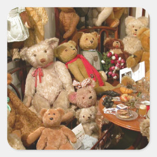 Teddy Bears Collectors Paradise Square Sticker