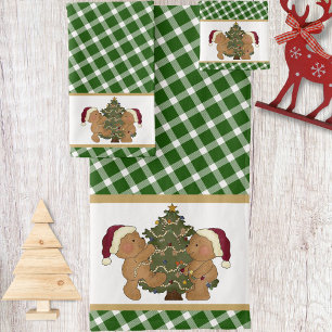 Teddy Bears Decorating Christmas Tree Bath Towel Set