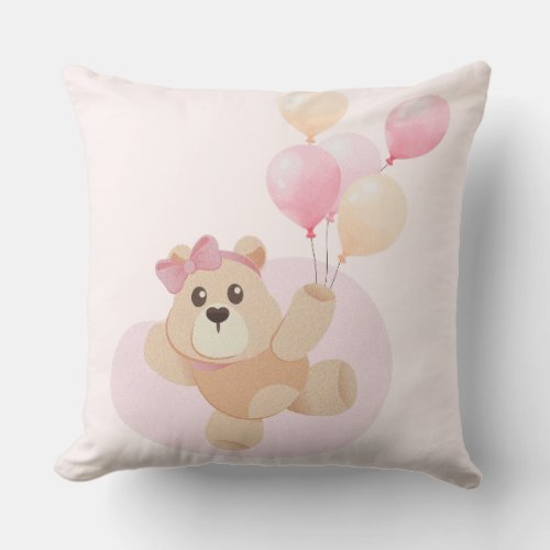 Teddy Bears Gender Reveal Baby Show Throw Pillow