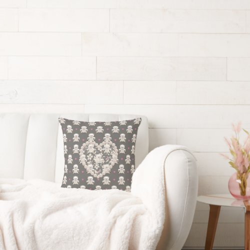 Teddy Bears & Heart Throw Pillow