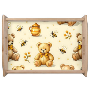 Teddy Bears Honey Bees Nursery Pattern Serving Tray