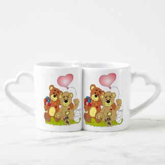 teddy bears in love coffee mug set