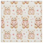 Teddy Bears in Pink Sweaters Fabric