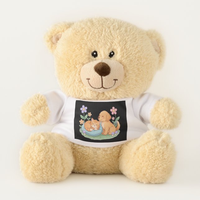 Teddy Bears in Pool – Cute Plush Toy Shirt Design (Front)