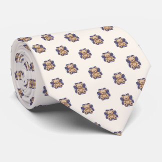 Teddy Bears in Purple Petals, Neck Tie