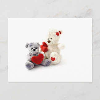 TEDDY BEARS & LOVE HEARTS POSTCARD