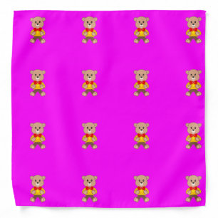 Teddy Bears Modern Pink Magenta Bandana