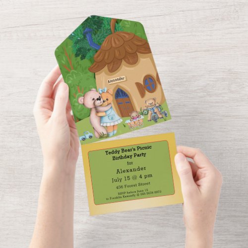 Teddy Bears Picnic Birthday  All In One Invitation