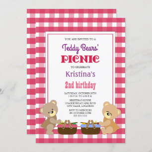 Teddy Bears' Picnic Birthday Party Invitation
